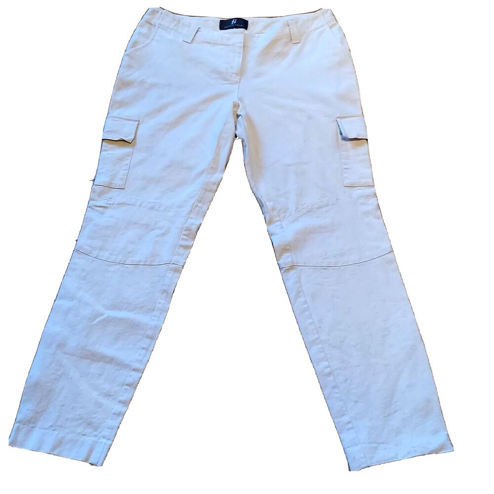Sachin + Babi Cargo Pants Size 8 Cream / White Canvas Ankle Length